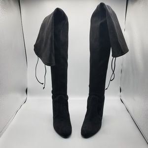 Stuart Weitzman over the knee black suede boots